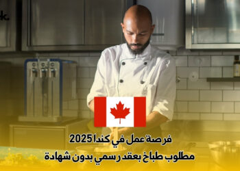 فرصة عمل في كندا 2025 : مطلوب طباخ بعقد رسمي بدون شهادة