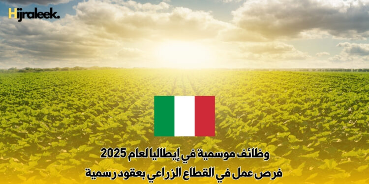 وظائف موسمية في إيطاليا لعام 2025 : فرص عمل في القطاع الزراعي بعقود رسمية