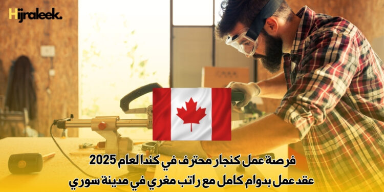 فرصة عمل كنجار محترف في كندا لعام 2025 – عقد عمل بدوام كامل مع راتب مغري في مدينة سوري